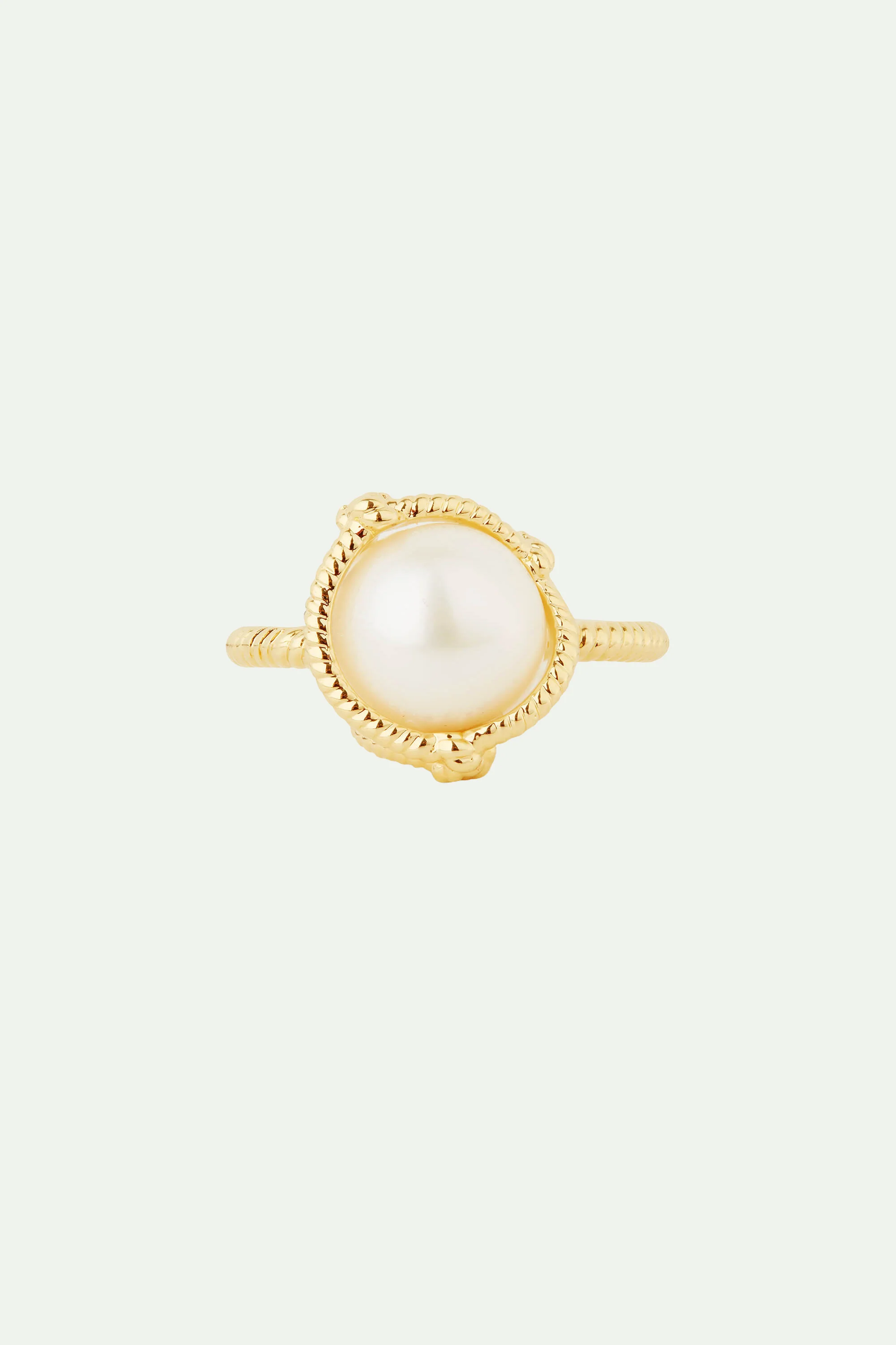 Bague solitaire perle de culture et cordage - Image 3