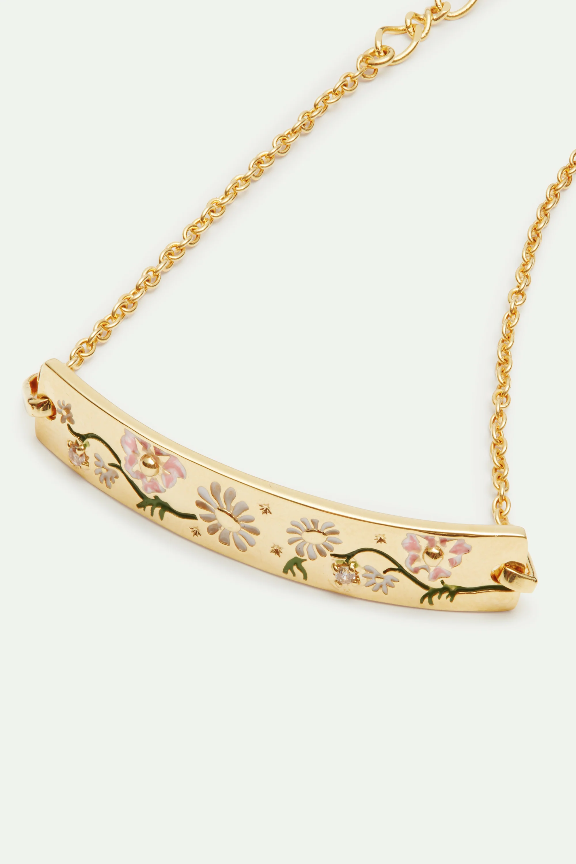 Bracelet gourmette fleurs de marguerites et de pensées - Image 3