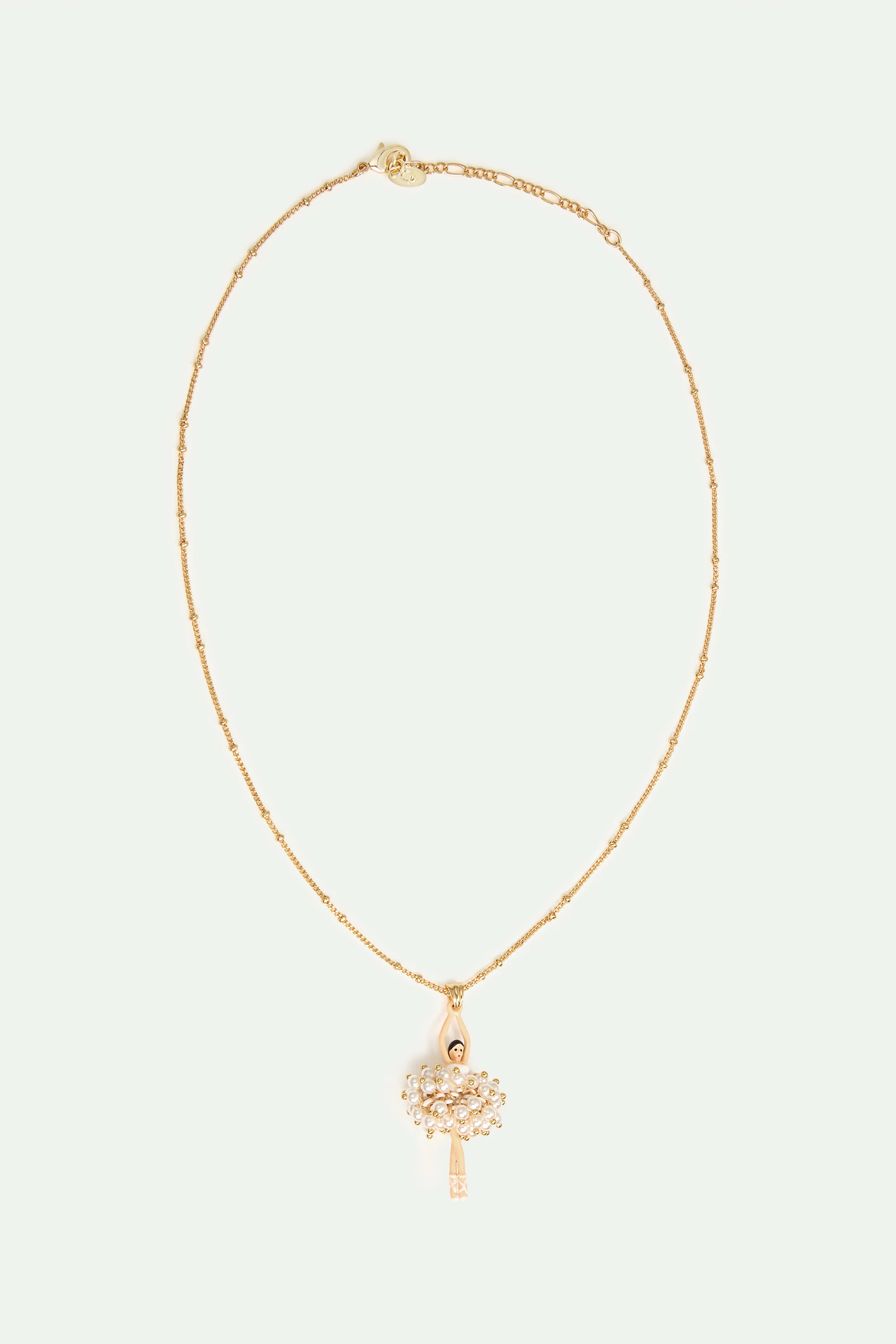 Collier pendentif Ballerine blanche et dorée - Image 4