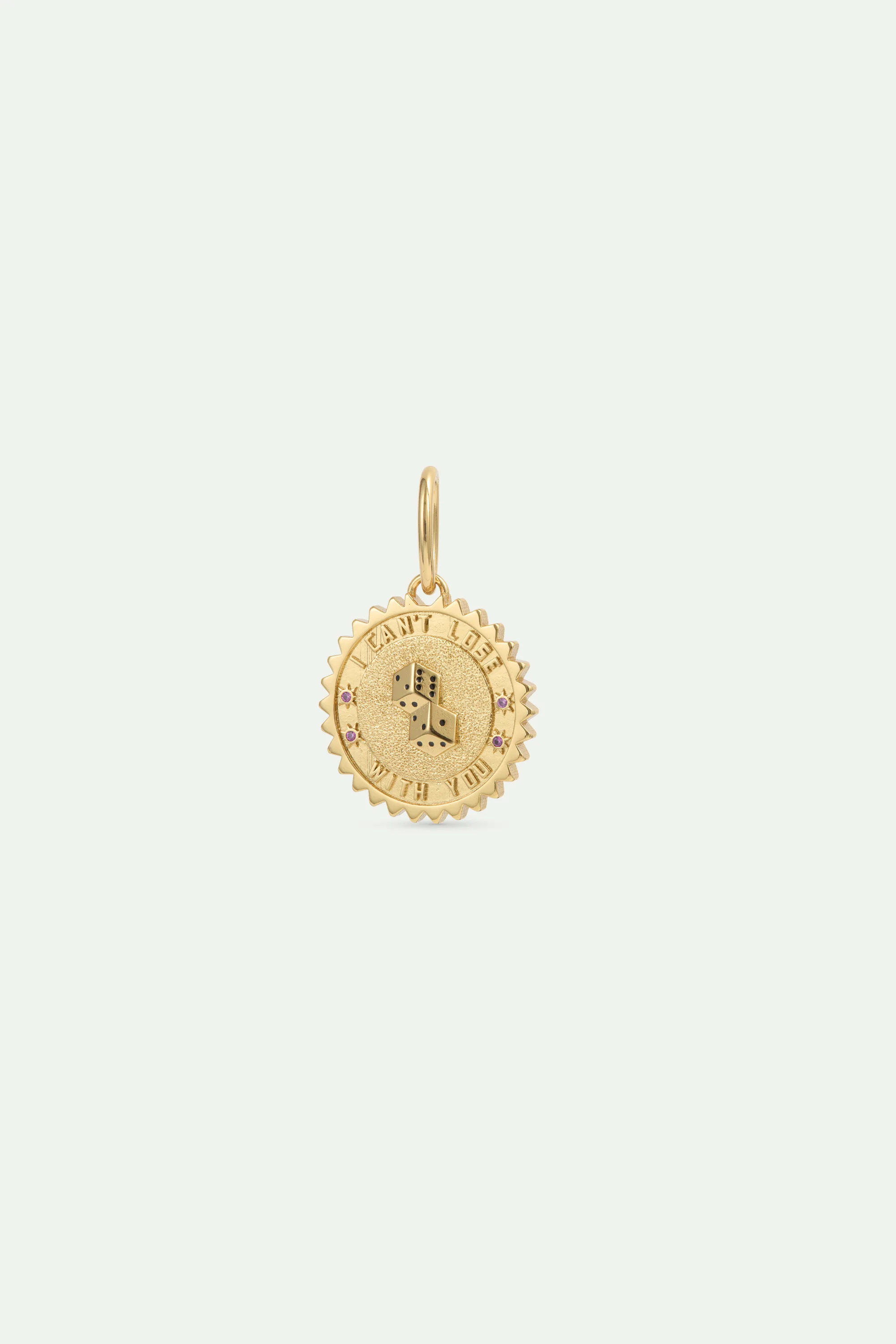Pendentif lancer de dés doré Can't lose, Confiance et Ambition